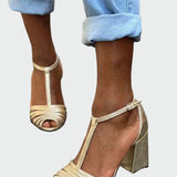 Сандали Златни С Т-лента