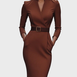 Рокля Миди с Пояс