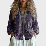 Блуза Узор Листа Принт