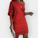 Рокля С Контрастни Пайети