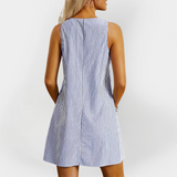 Безръкавна Рокля с Райета