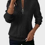 Пуловер Плетен с цип