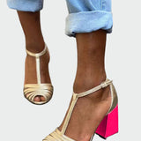 Сандали Златни С Т-лента