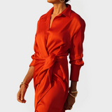 Рокля Сатенова С Връзка