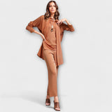 Сет Панталони Топ Яке Шелк