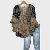 Бежова Блуза с Волани