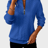 Пуловер Плетен с цип