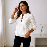 Пуловер Плетен с цип