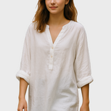 Бяла Блуза с V-Деколте