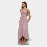 Рокля с Разположени Волани