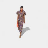 Рокля Сатен Ръкави Волани