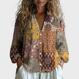 Блуза Узор Листа Принт