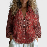 Блуза Узор Листа Принт