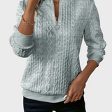 Пуловер Плетен с цип