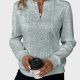 Пуловер Плетен с цип