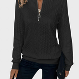 Пуловер Плетен с цип