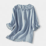 Риза Пруги Памук Лен