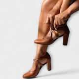 Кожени Обувки На Висок Ток