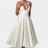 Миди Рокля с Открит Гръб