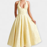 Миди Рокля с Открит Гръб