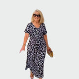 Рокля Леопард С V-Изрез