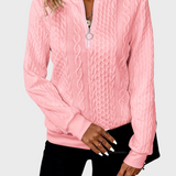 Пуловер Плетен с цип