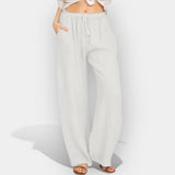 Летни Лен Панталони Широк