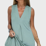 Рокля с земно зелено